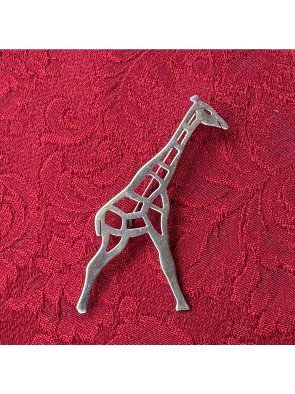 Vintage SU Sterling Silver Giraffe Brooch Pin Safari Animal Cutout 925 Jewelry